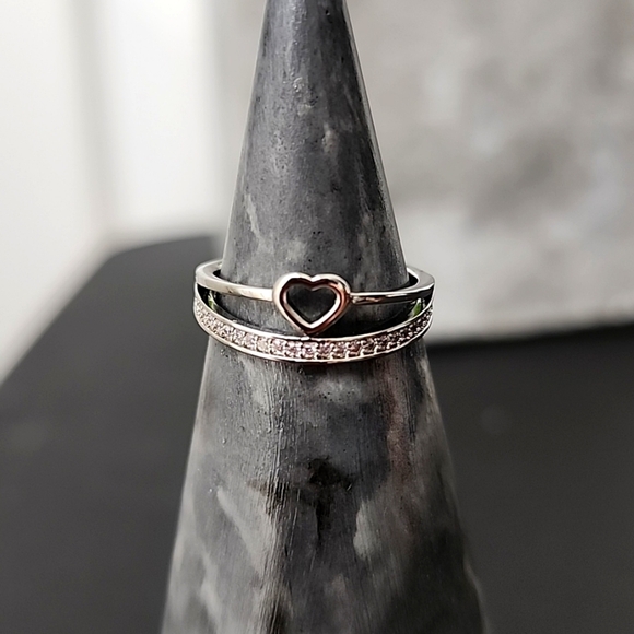 Jewelry - White Gold Filled Heart CZ Ring New